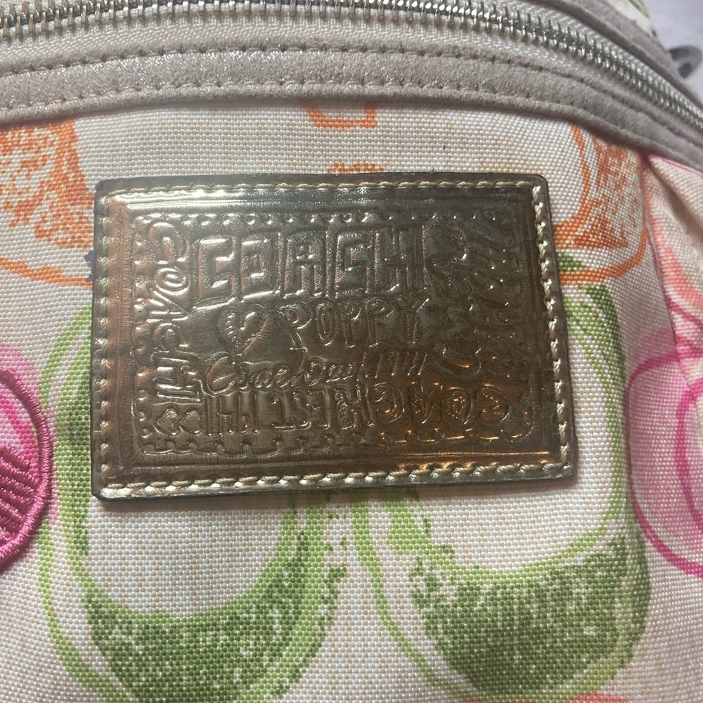 Vintage Y2K Coach Poppy Canvas Bag Colorful Signature C’s Silver Hardware - Picture 2 of 9